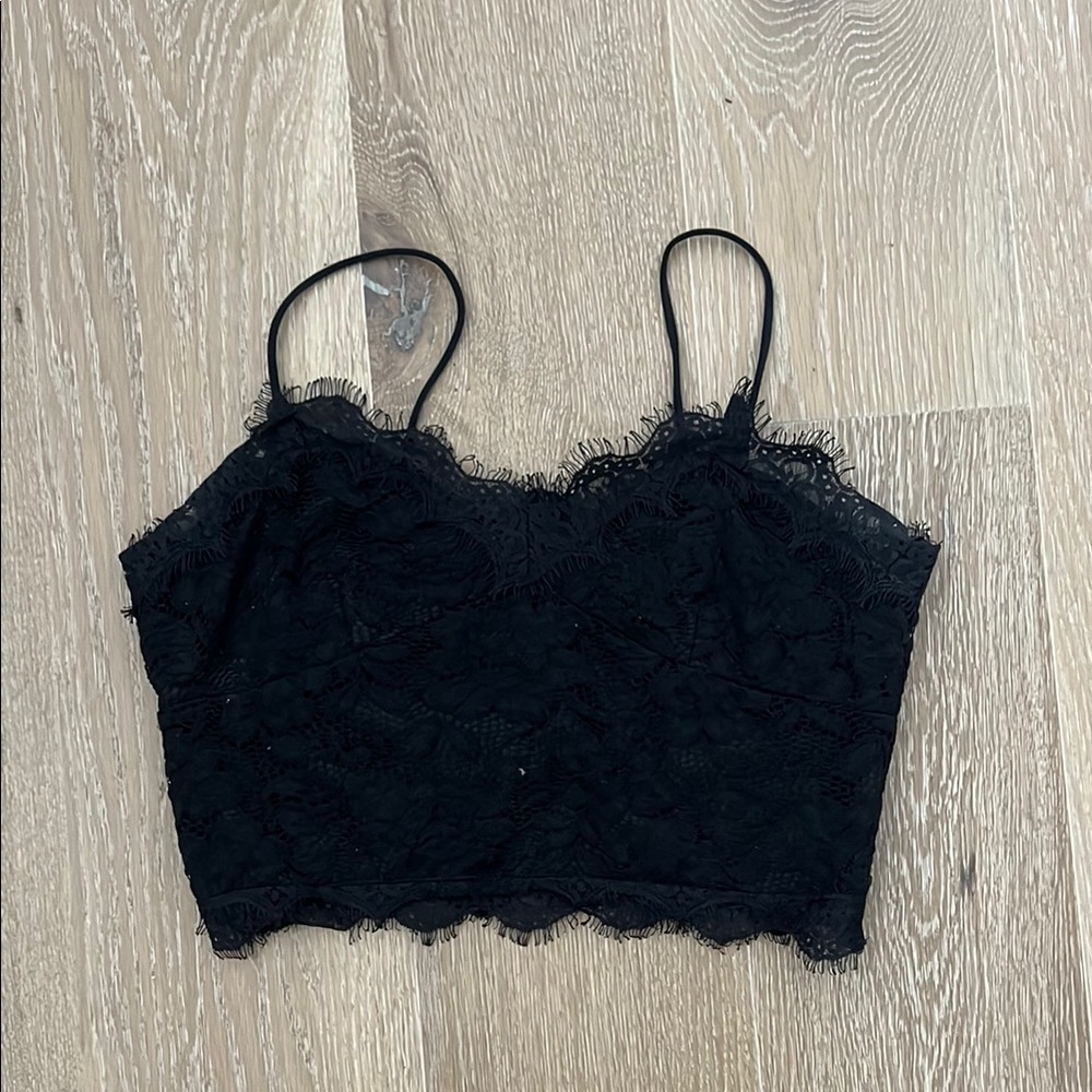 Black Lace Crop Top